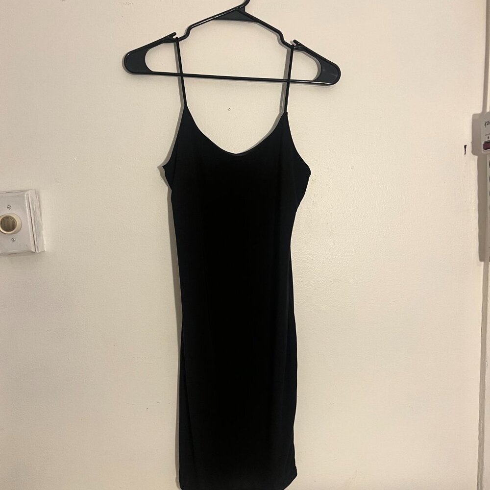 pretty little thing slinky black bodycon mini dress